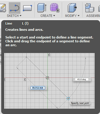 Hover over Line Tool